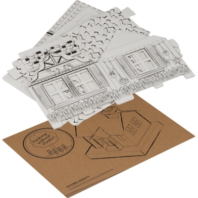 Cardboard house for coloring