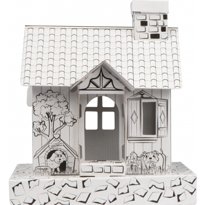 Cardboard house for coloring