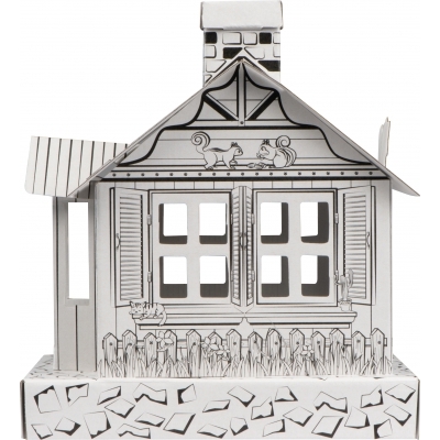 Cardboard house for coloring