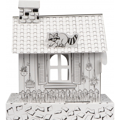 Cardboard house for coloring