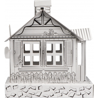 Cardboard house for coloring
