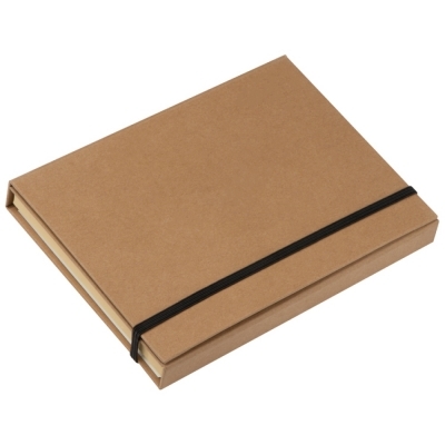 Writing case with cardboard cover, ruler, writing pad and adhesive markers