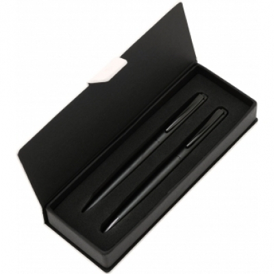 Writing set: ballpen and rollerball pen packed in white box