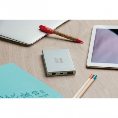 Power bank with lit up logotype 4000 mAh