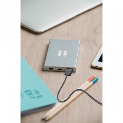 Power bank with lit up logotype 4000 mAh