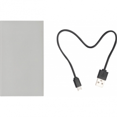Power bank with lit up logotype 4000 mAh