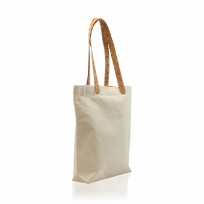 Cotton bag with cork handles