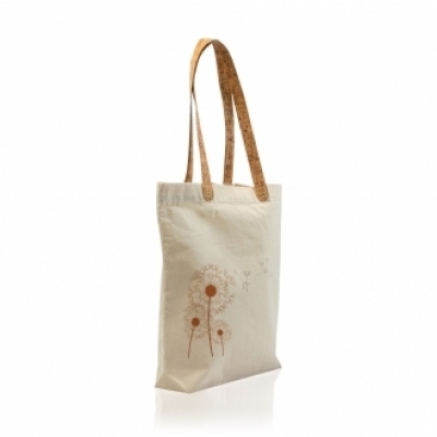 Cotton bag with cork handles