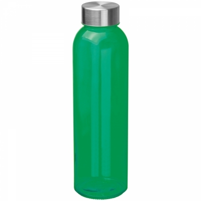 Transparent drinking bottle with grey lid