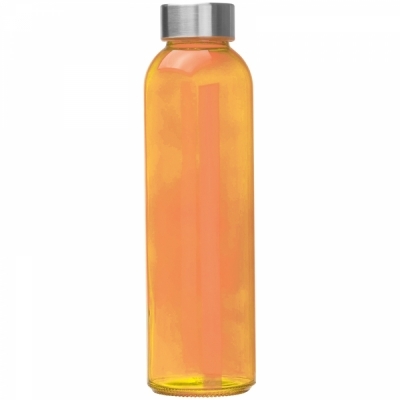 Transparent drinking bottle with grey lid