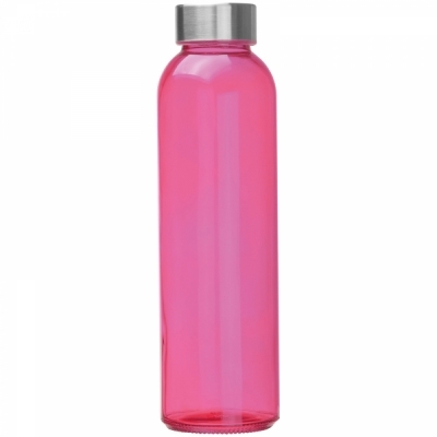 Transparent drinking bottle with grey lid