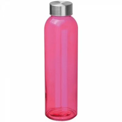Transparent drinking bottle with grey lid