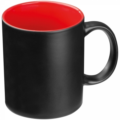 Black mug with colored inside