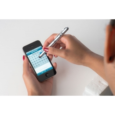 Laser pointer with LED, touch function and ball pen