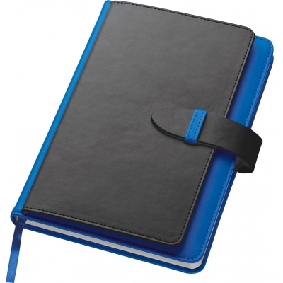 Notebook with business card compartments