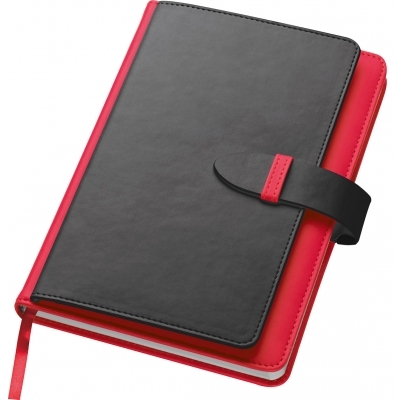 Notebook with business card compartments