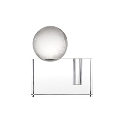 Glass block with globe