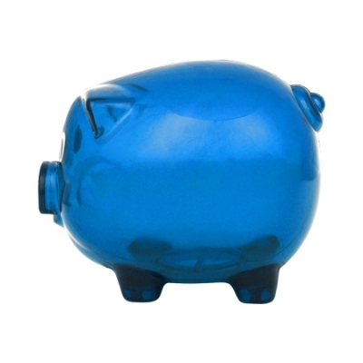 Transparent piggy bank