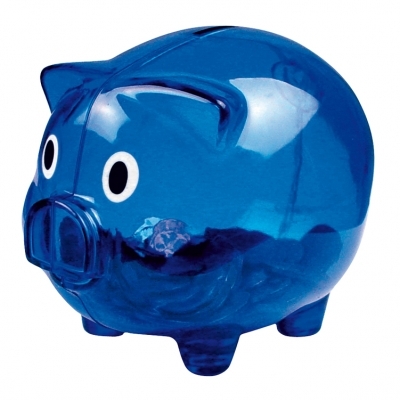 Transparent piggy bank