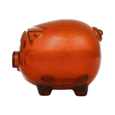 Transparent piggy bank