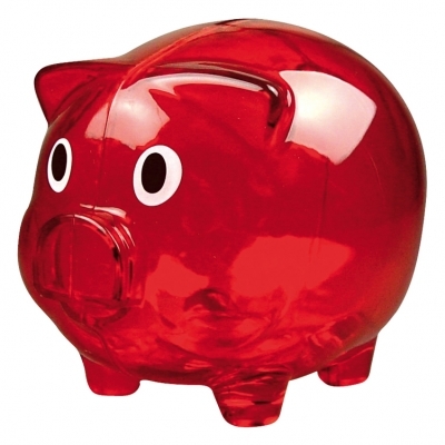 Transparent piggy bank
