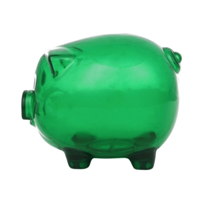 Transparent piggy bank