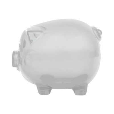 Transparent piggy bank